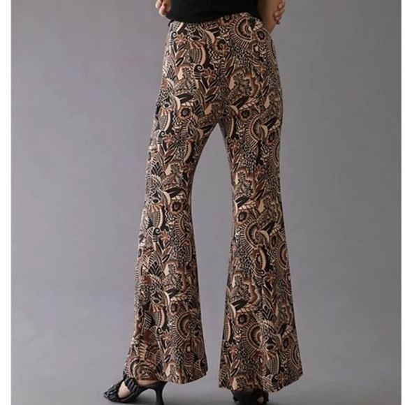 NWOT ANTHROPOLOGIE Printed Drapey Flare / Wide Leg Pants Multicolor - Picture 7 of 15